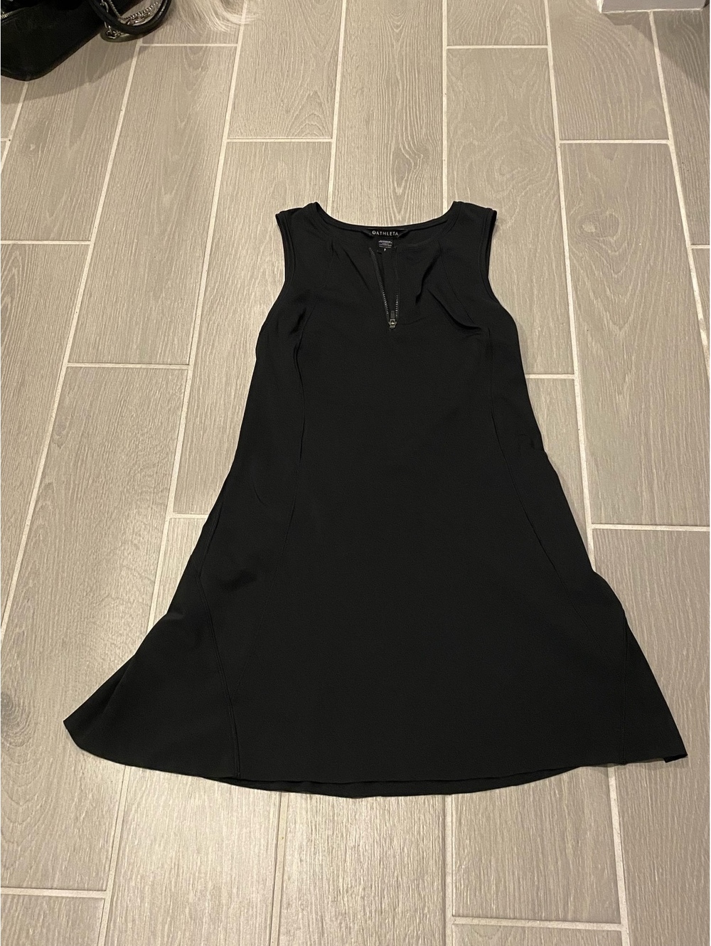 Athleta Black Sleeveless Zip-Front Dress Size Small